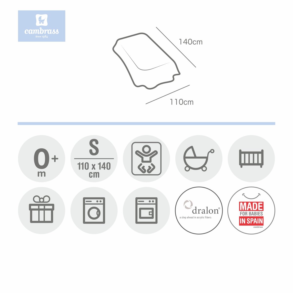 Manta Raschel Cuna 110X140 Cm Star Celeste - Imagen 3