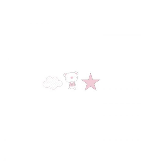 Apliques bordados Osito star Blanco Rosa