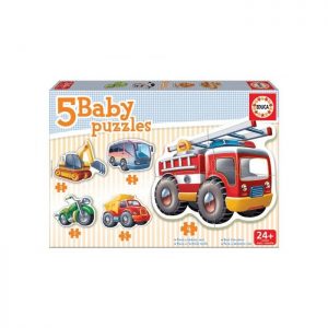 Puzzle Infantil Educa - Baby 5 Puzzles Vehiculos