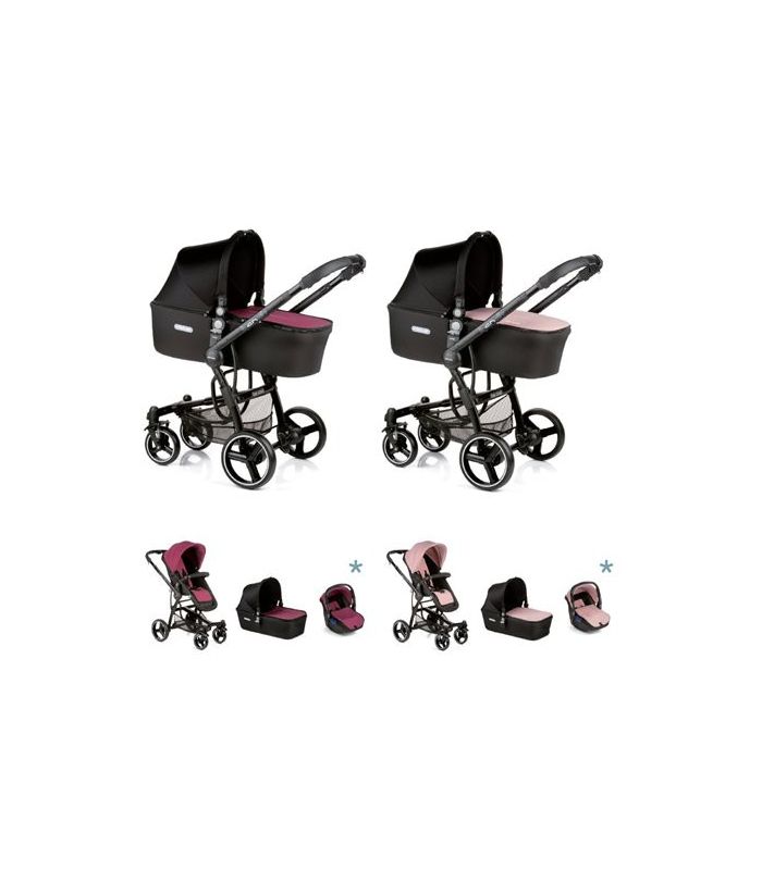 Cochecito de paseo trio Bandit 3 Nidus Naif Be Cool - Malva/Rosa